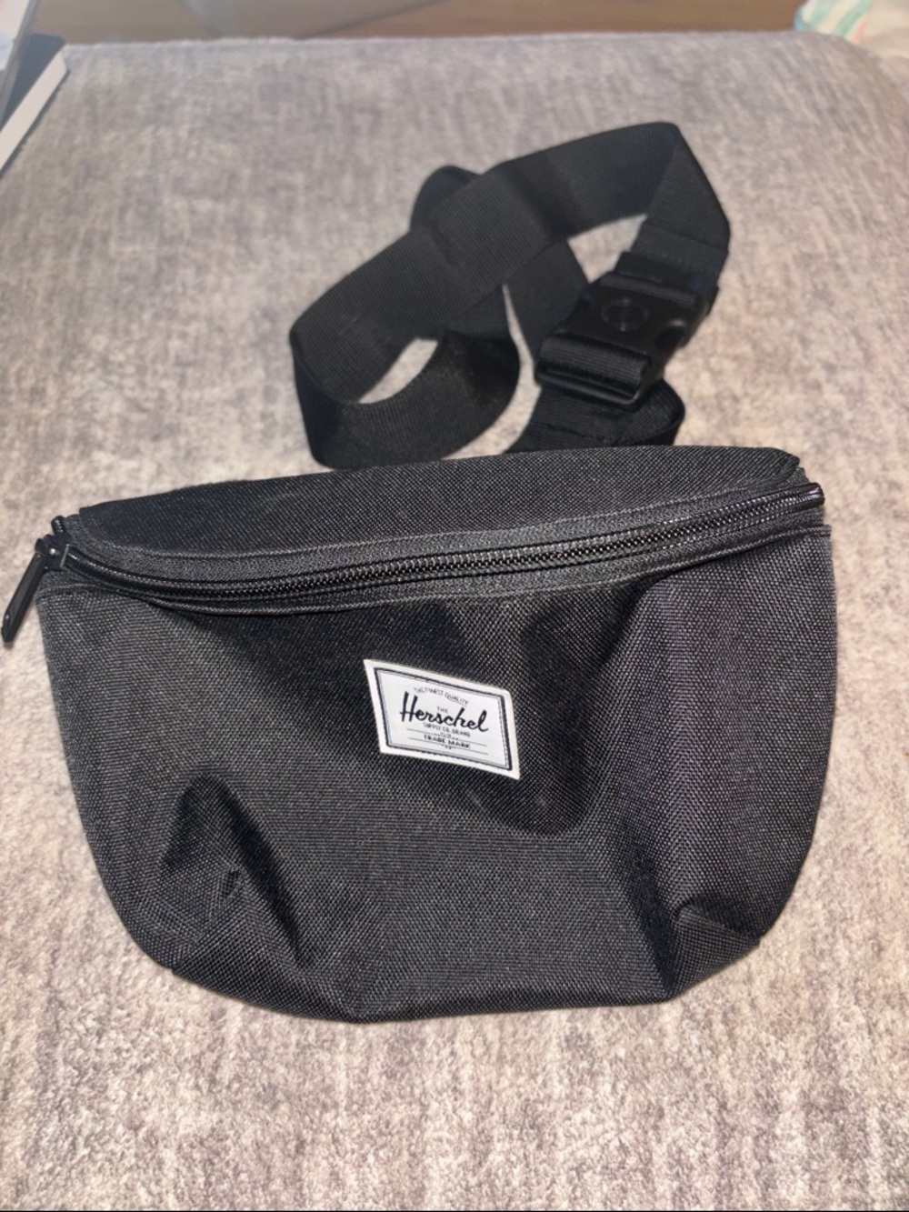 Herschel Supply Company Black Fanny Pack with Patch Logo